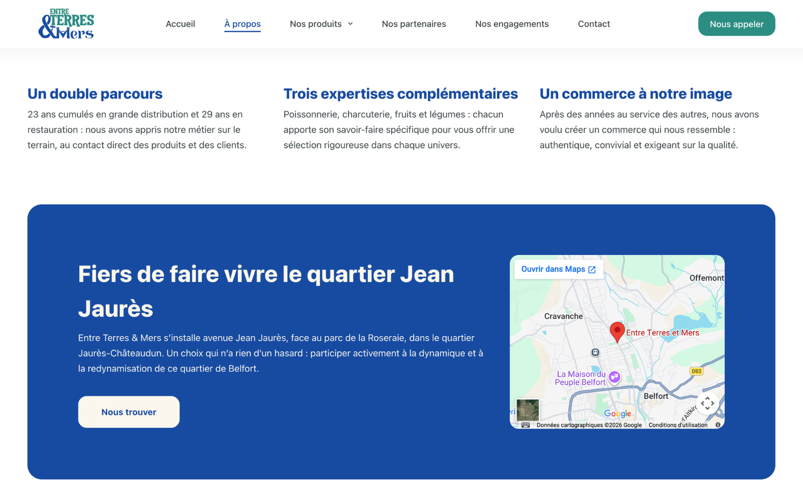 realisation sarah leval agence sl digital studio creation refonte de site internet entre terres et mers 03